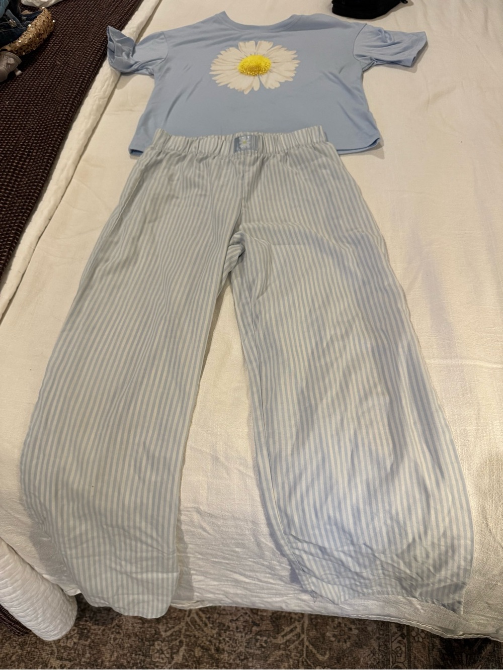 art class Light Blue and White Striped Sleep Shorts